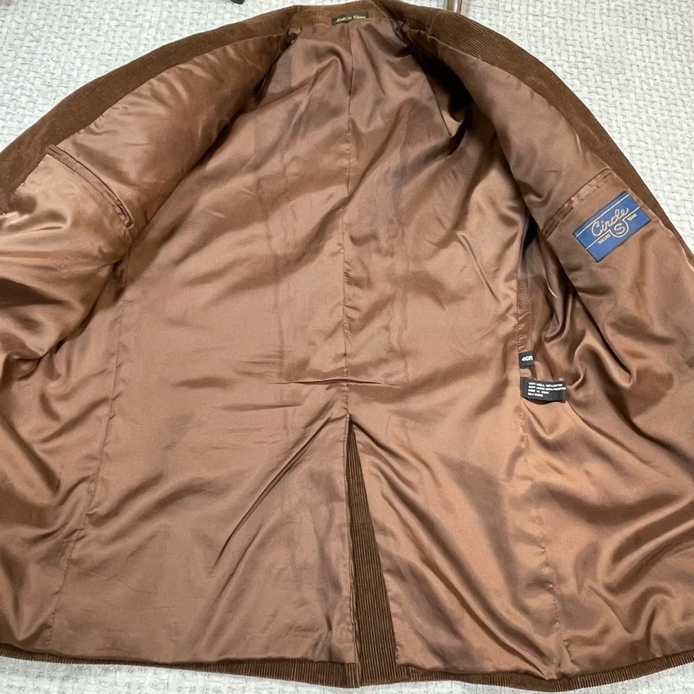 Vintage Brown Corduroy Blazer Mens Size 46R Western Cowboy Jacket Sport Coat